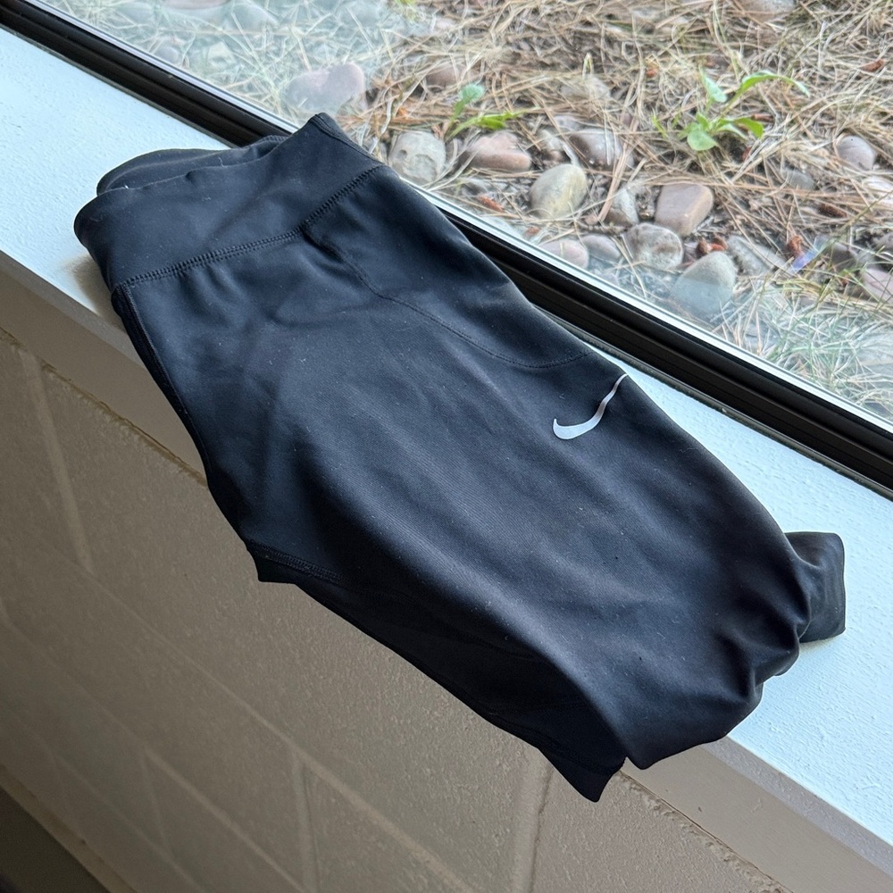 Nike Women’s Black Leggings with White Swoosh